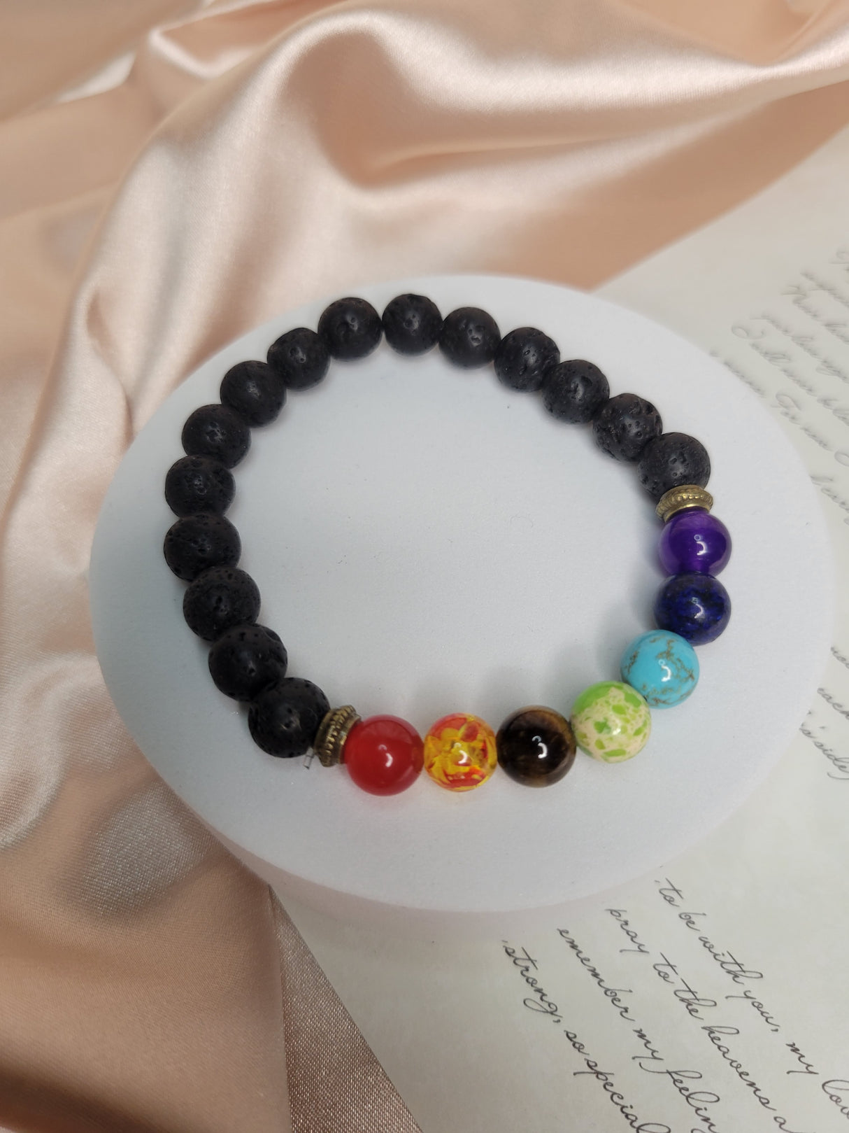 Chakra Gemstone Lava Rock bracelets
