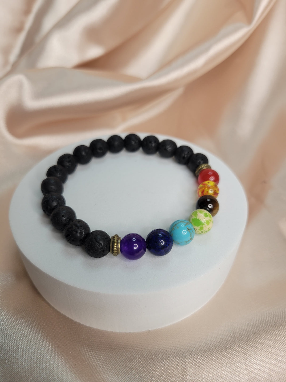 Chakra Gemstone Lava Rock bracelets