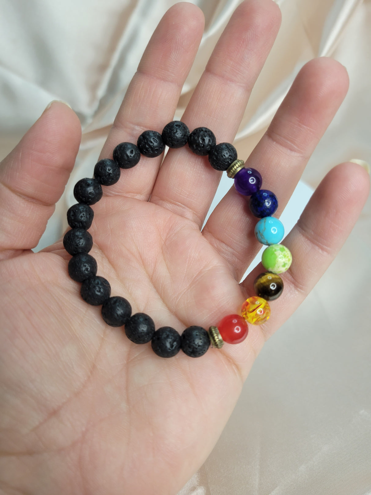 Chakra Gemstone Lava Rock bracelets