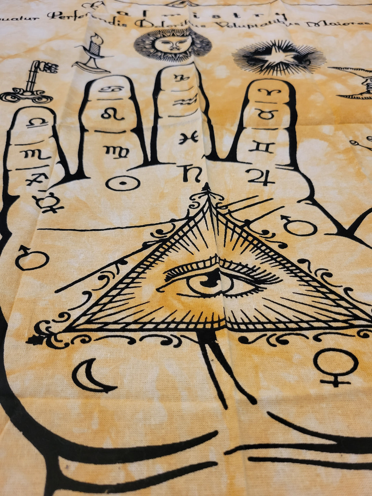 Altar Tarot Cloth: Handmade Palmistry Witch Cloth (24x24)