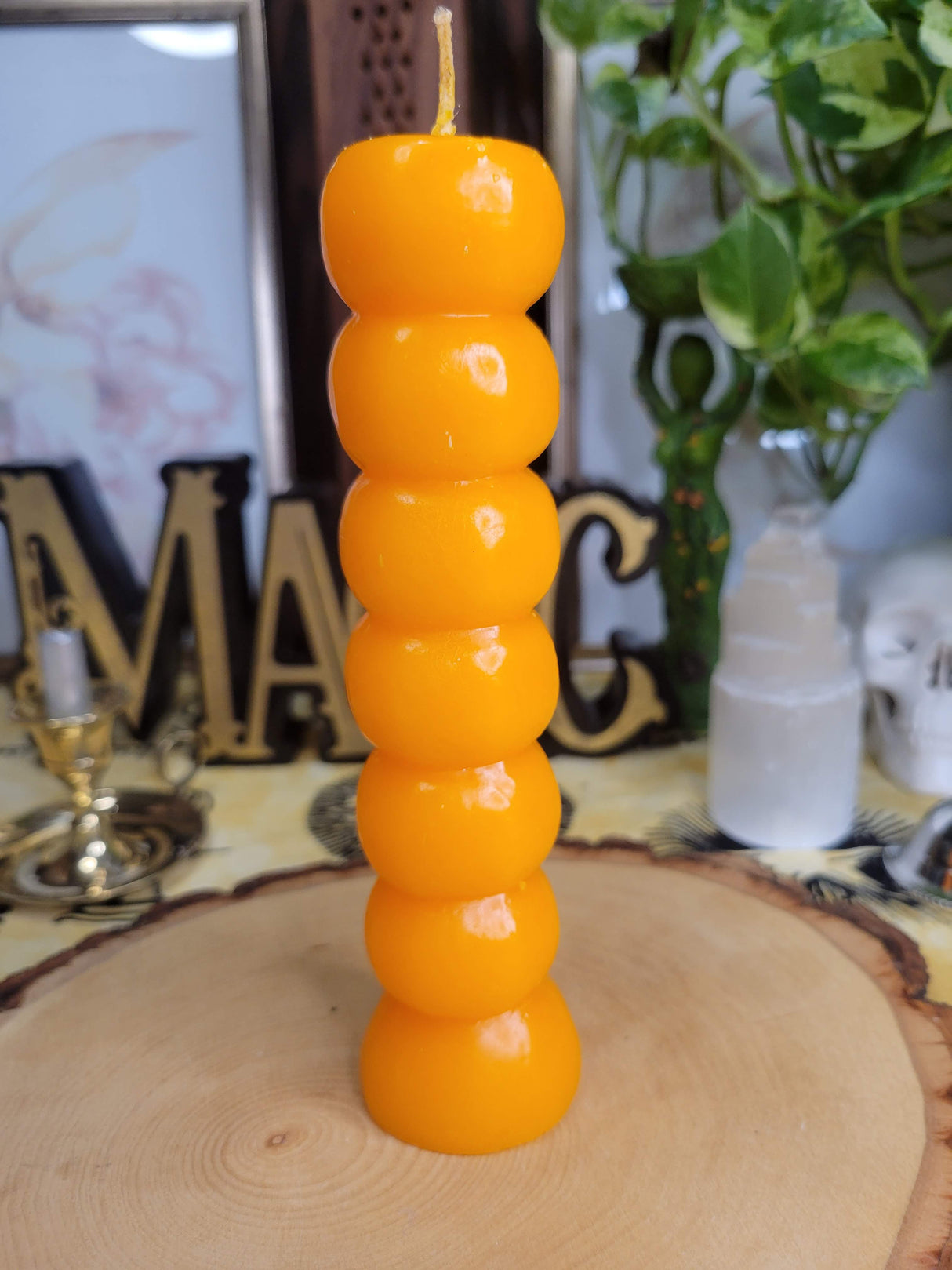 7 Knob Wishing Candle: Colorful Pillar Candle for Spells & Rituals