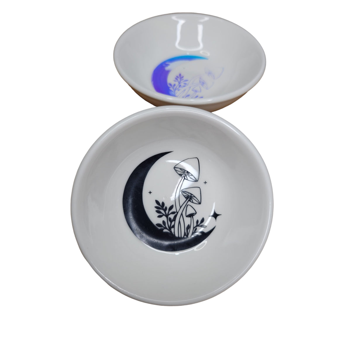 Moon Mushroom Handmade trinket dish , small dish , candle holder, Jewelry holder, Crystals Holders