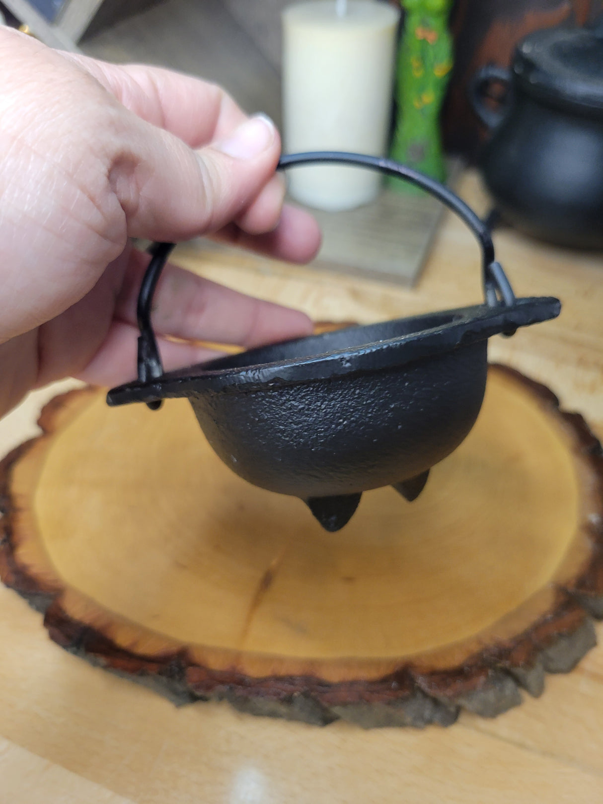 Small Witch Cauldron Cast Iron