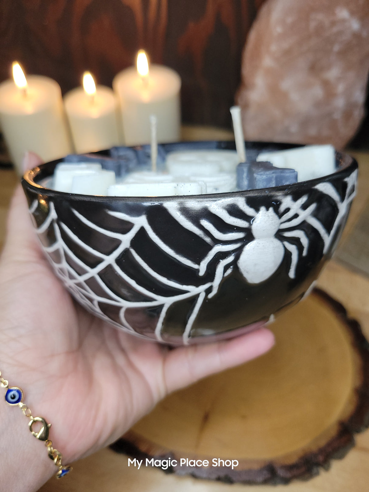 Spider Web Witchy Big Bowl Candle Soy Handmade Candle
