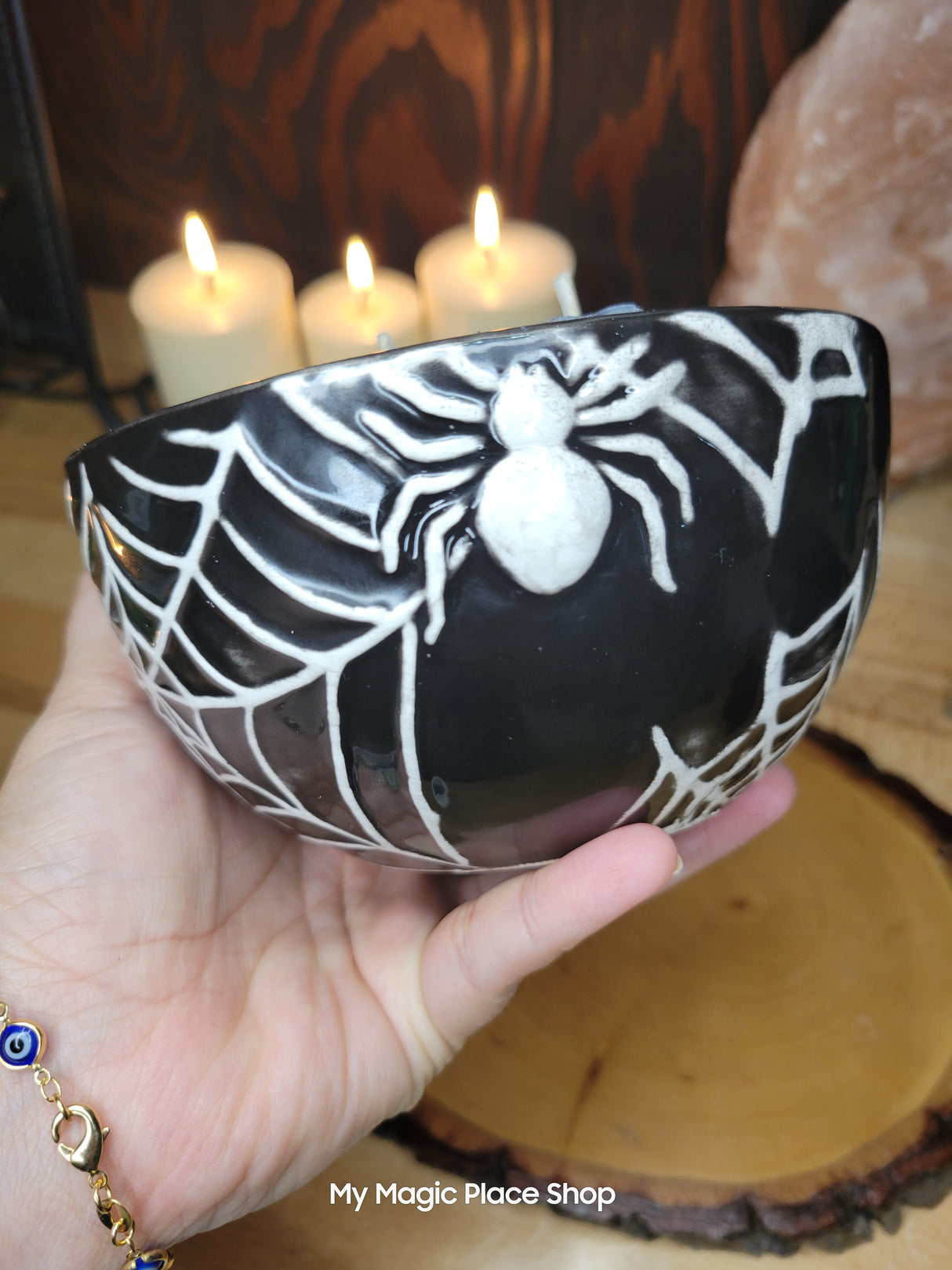 Spider Web Witchy Big Bowl Candle Soy Handmade Candle