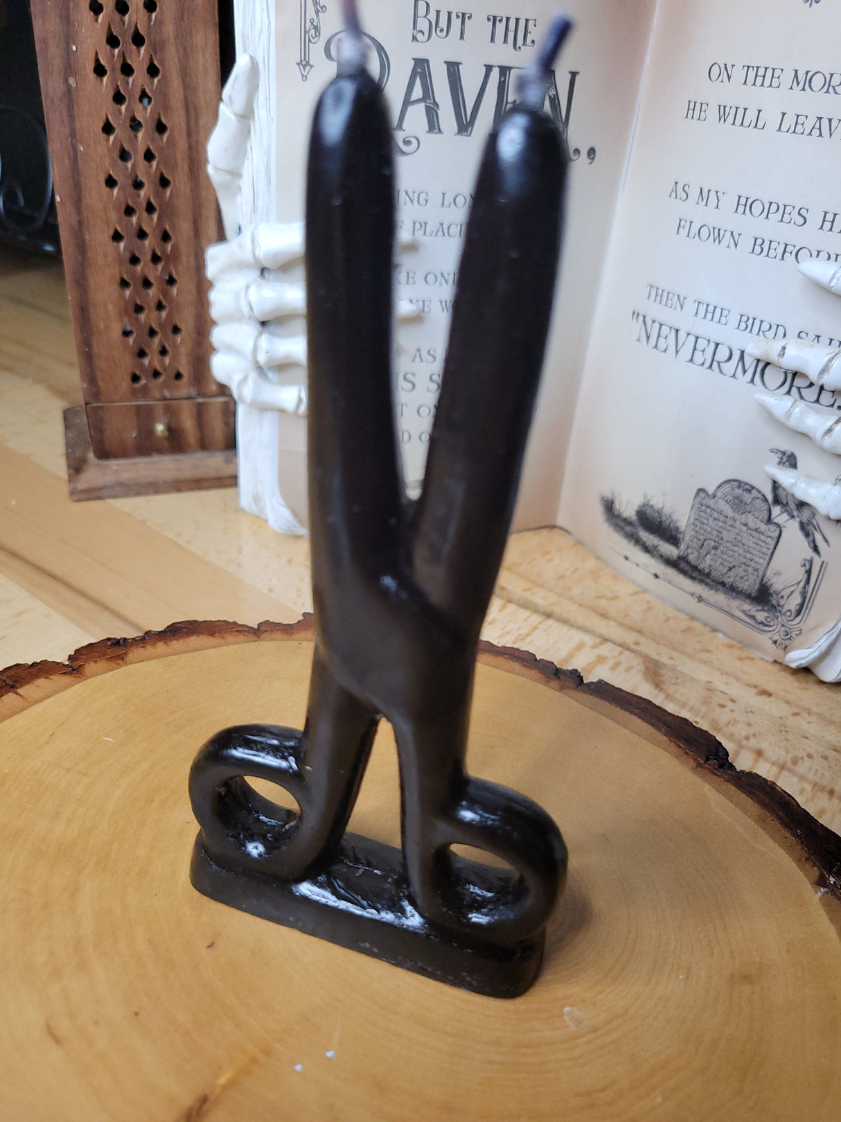 Black Scissors shape candle- Cord cutting Candle