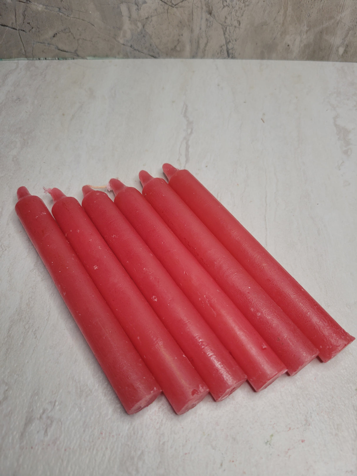 Red Taper Candles - Set of 6 - Handcrafted Home Decor