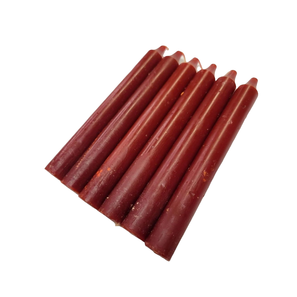 6-Inch Brown Taper Candles: Spell Candles, Pack of 6