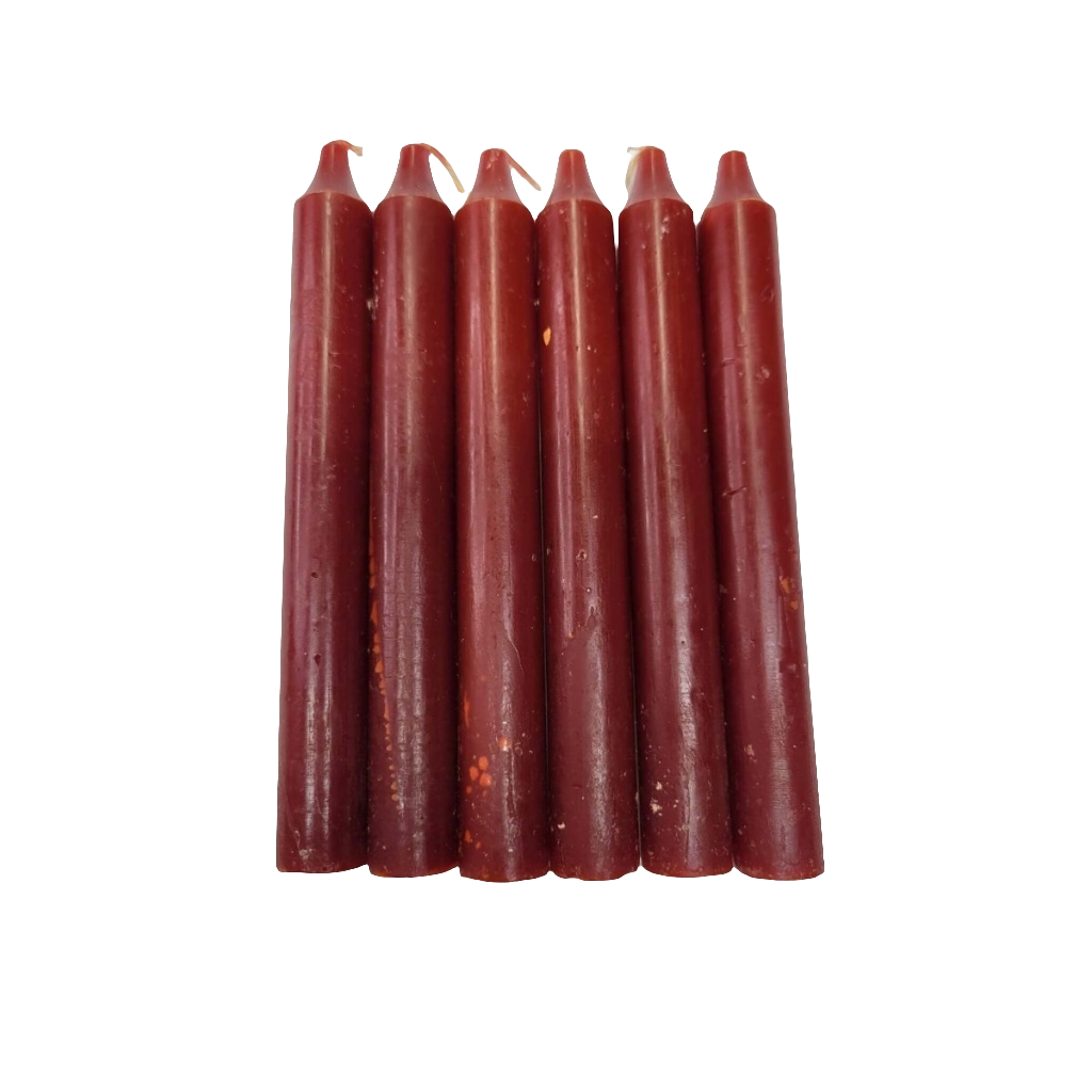 6-Inch Brown Taper Candles: Spell Candles, Pack of 6