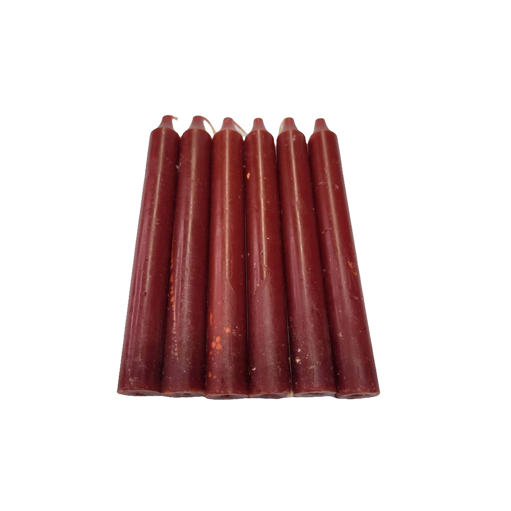 6-Inch Brown Taper Candles: Spell Candles, Pack of 6