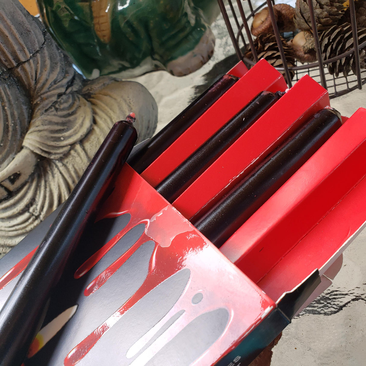 Vampire Tears Candles: Black Taper Candles That Bleed - Box of 4