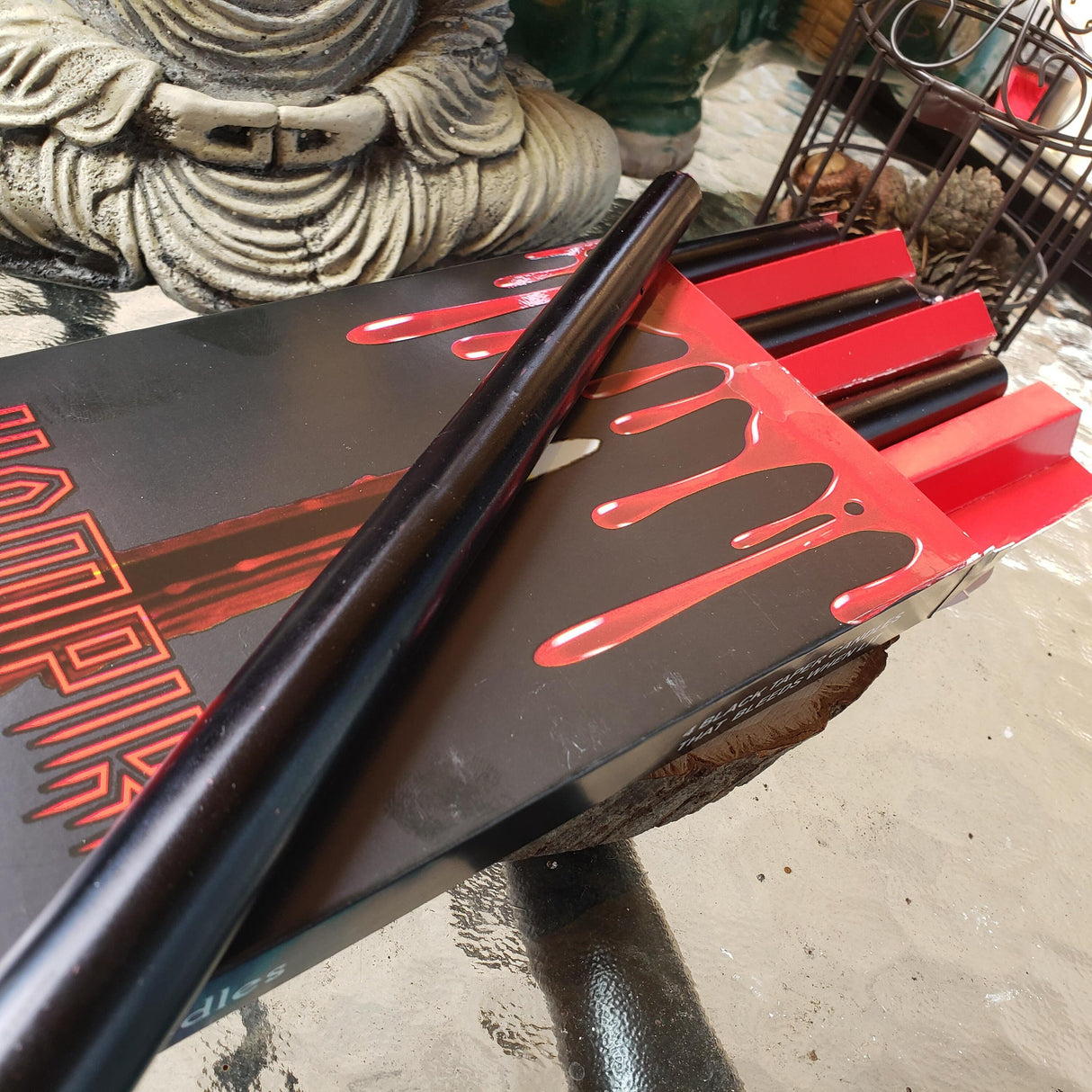 Vampire Tears Candles: Black Taper Candles That Bleed - Box of 4