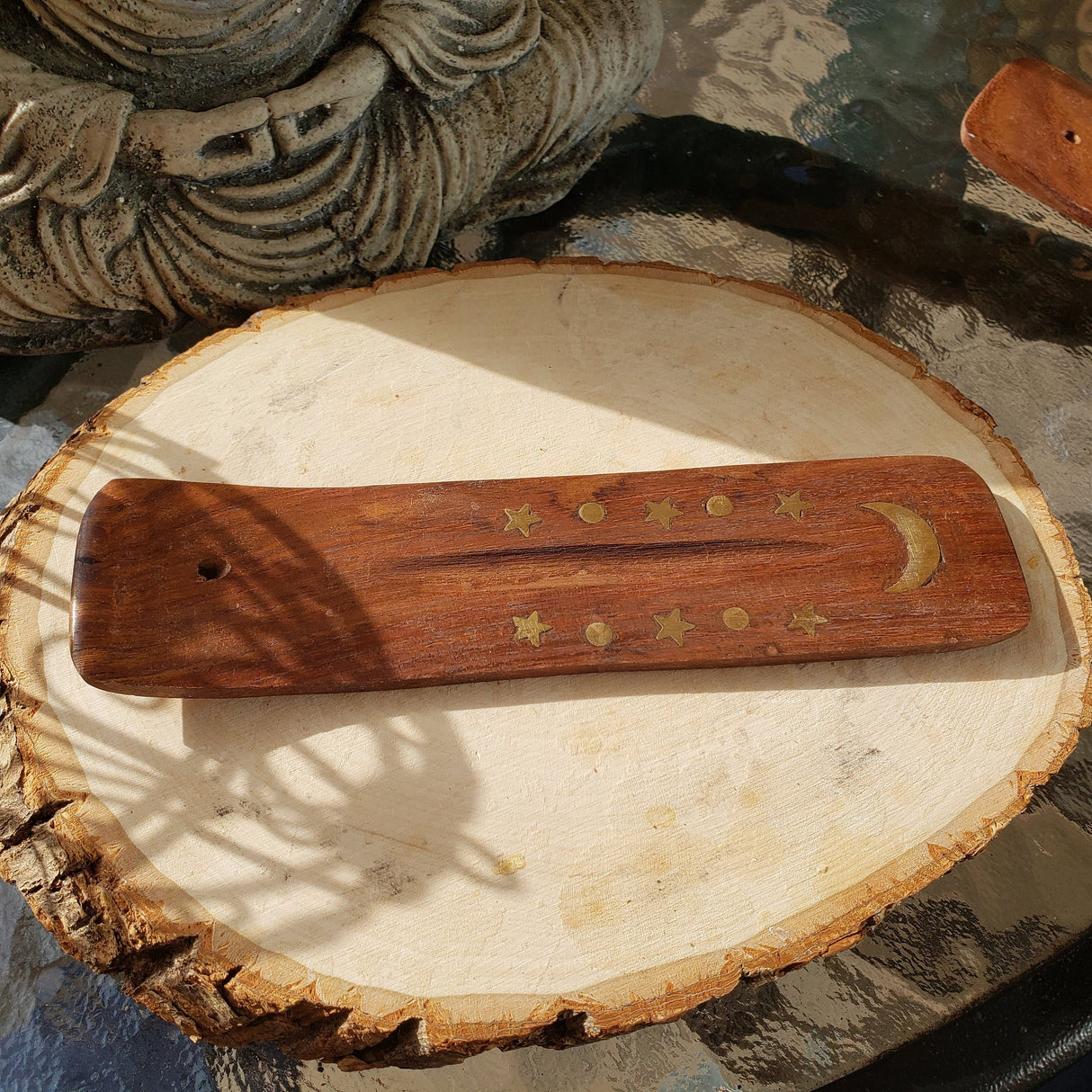 Star Moon Wood Boat Burner 5"L