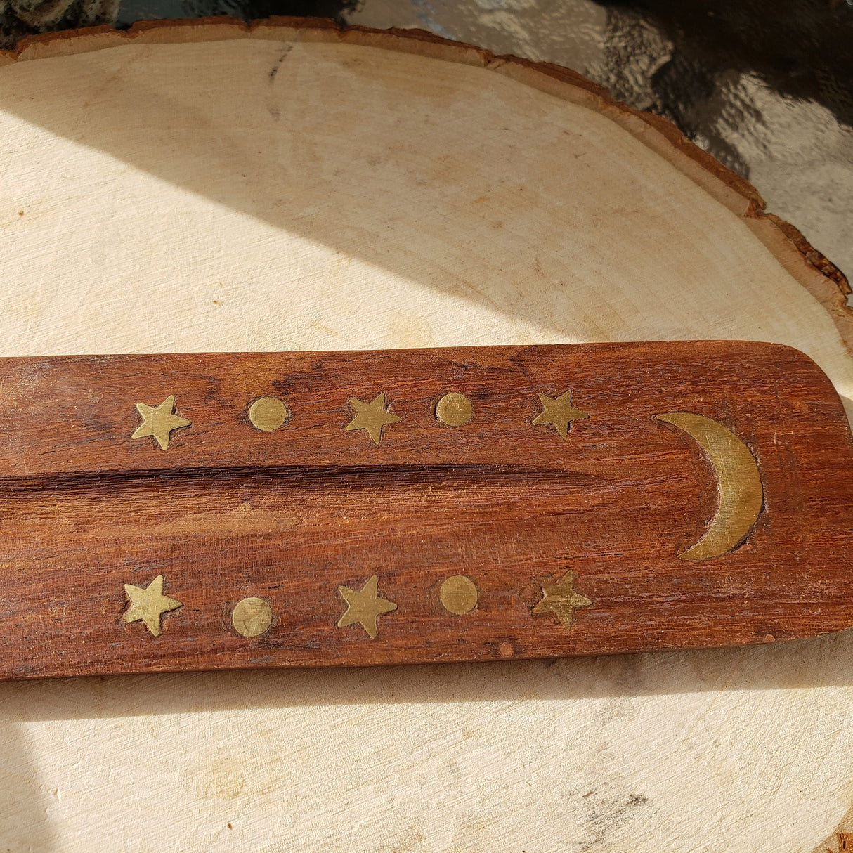 Star Moon Wood Boat Burner 5"L