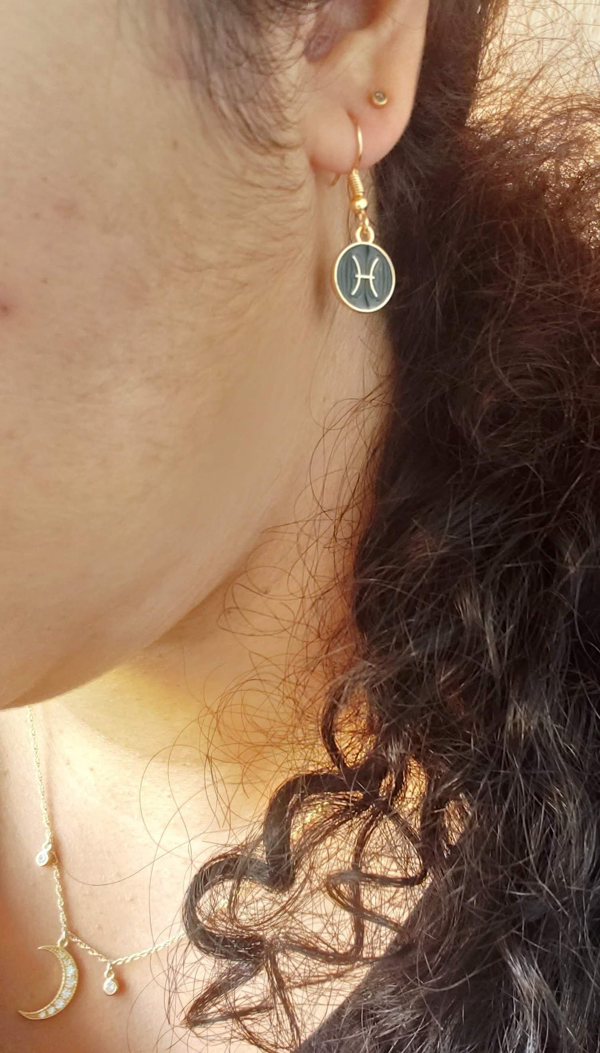 Zodiac Sign Earrings: Double-Sided Astrology Charm, Birthday Gift