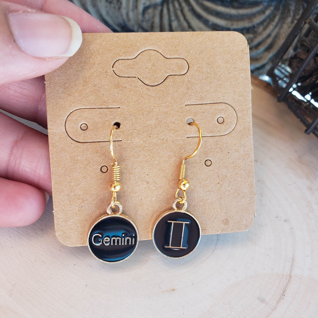 Zodiac Sign Earrings: Double-Sided Astrology Charm, Birthday Gift