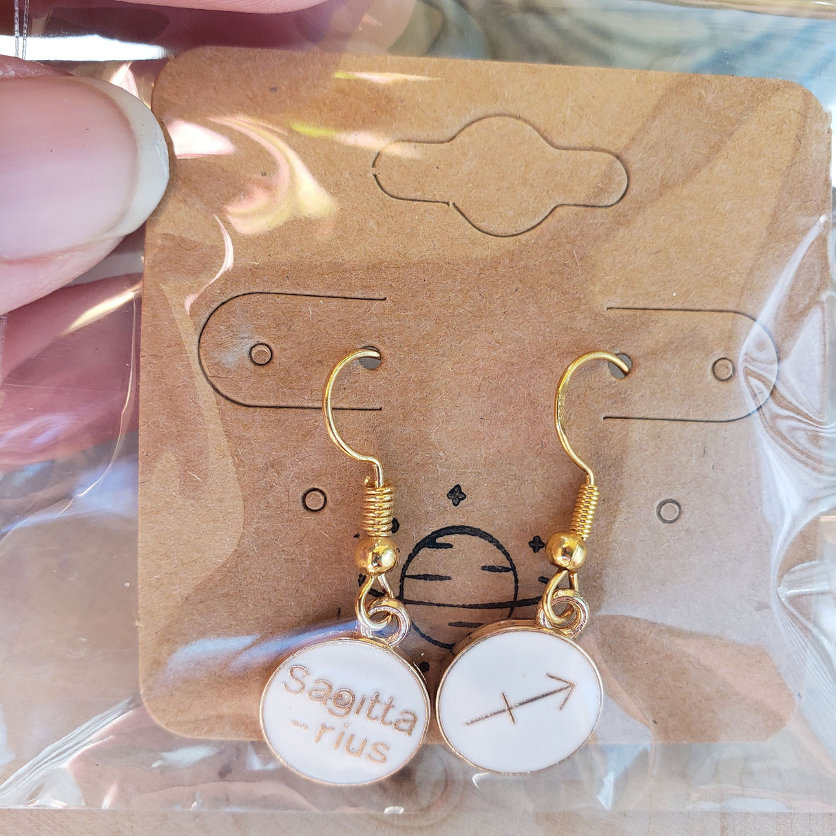 Zodiac Sign Earrings: Double-Sided Astrology Charm, Birthday Gift