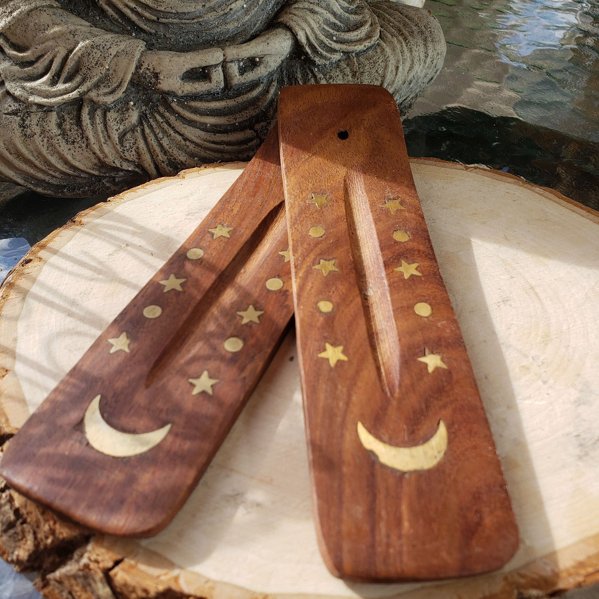 Star Moon Wood Boat Burner 5"L