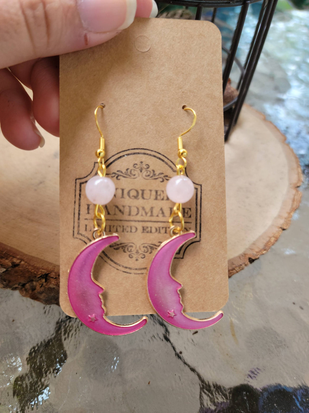 Crystal Moon Drop Earrings: Witch Jewelry Charm Earrings