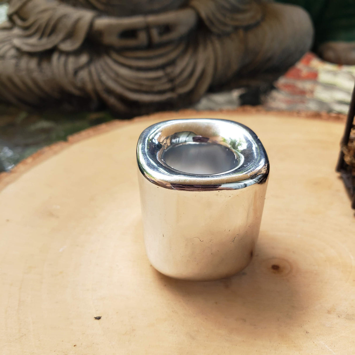 Handmade Ceramic Chime Candle Holder - Gold & Silver