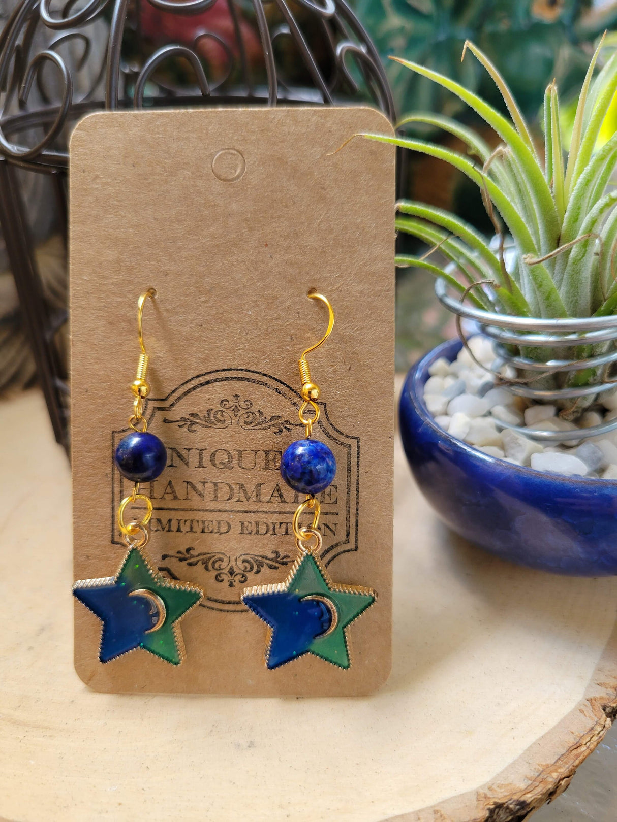 Crystal Star Charm Earrings: Stacked Stone Drop Earrings