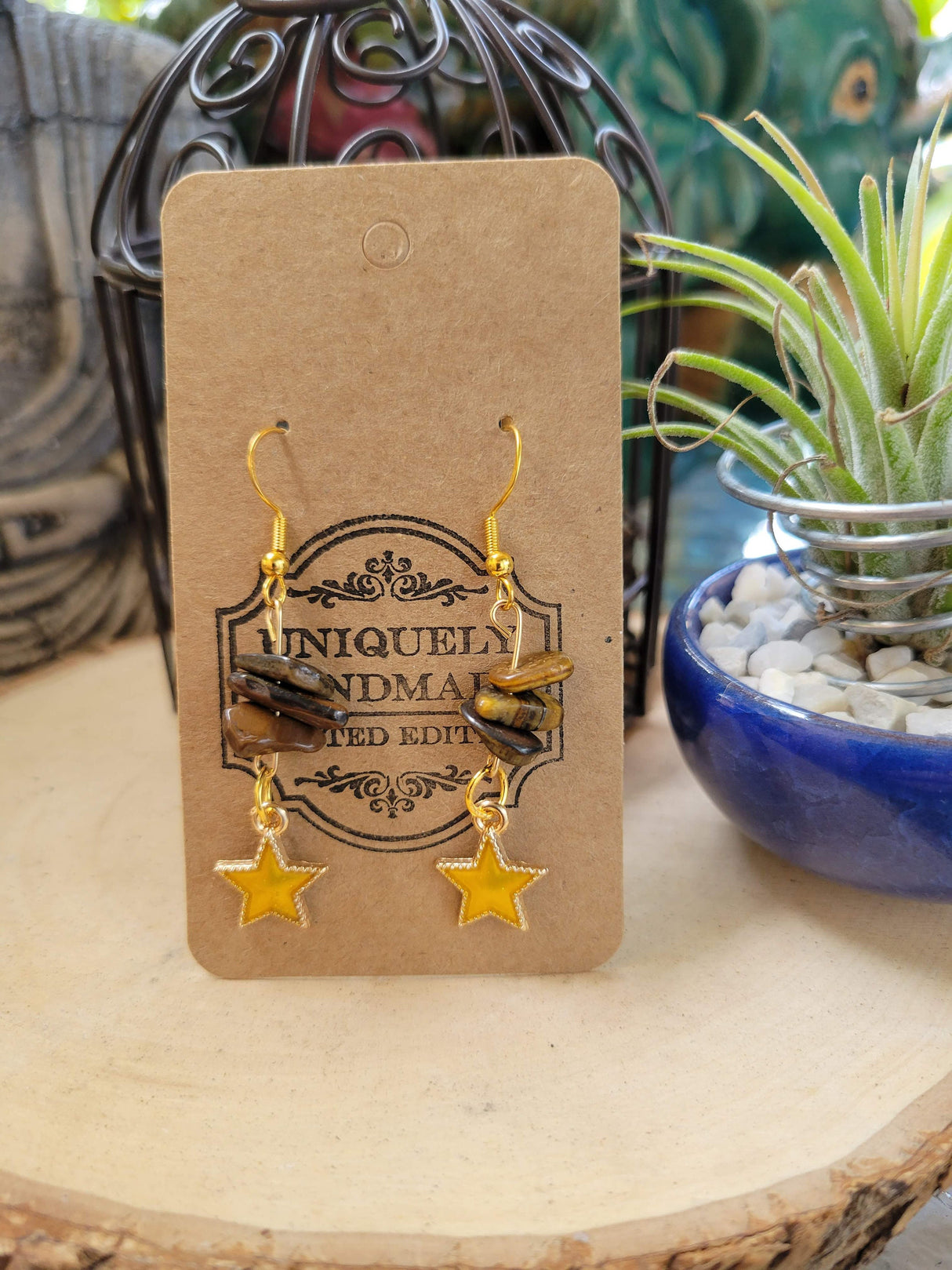 Crystal Drop Earrings: Stacked Stone Charm, Witch Jewelry