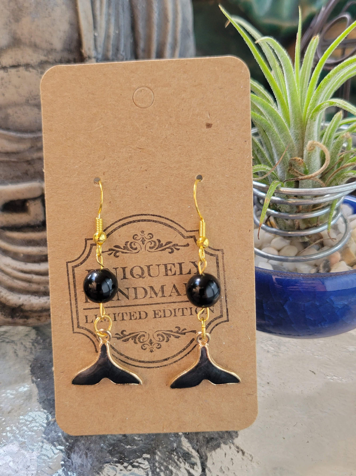 Sea Witch Tail Earrings: Stacked Stone Bohemian Dangle Earrings