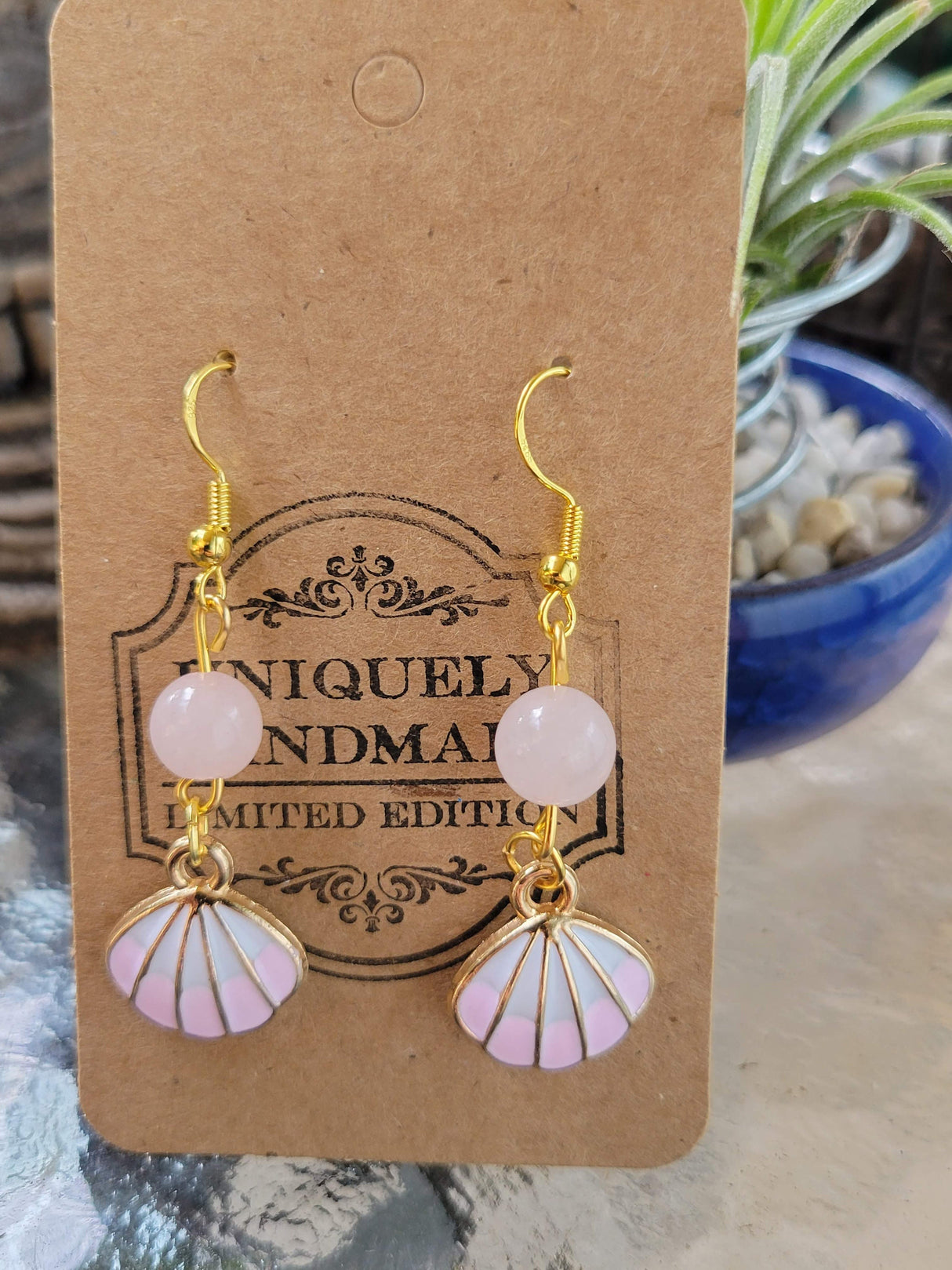 Seashell Crystal Earrings: Witch Jewelry, Aphrodite Inspired