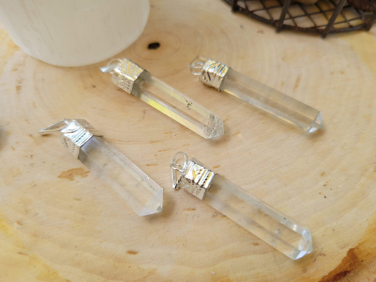 Single point Pencil Pendant Green Aventurine/Fluorite/Pyrite/Black Tourmaline