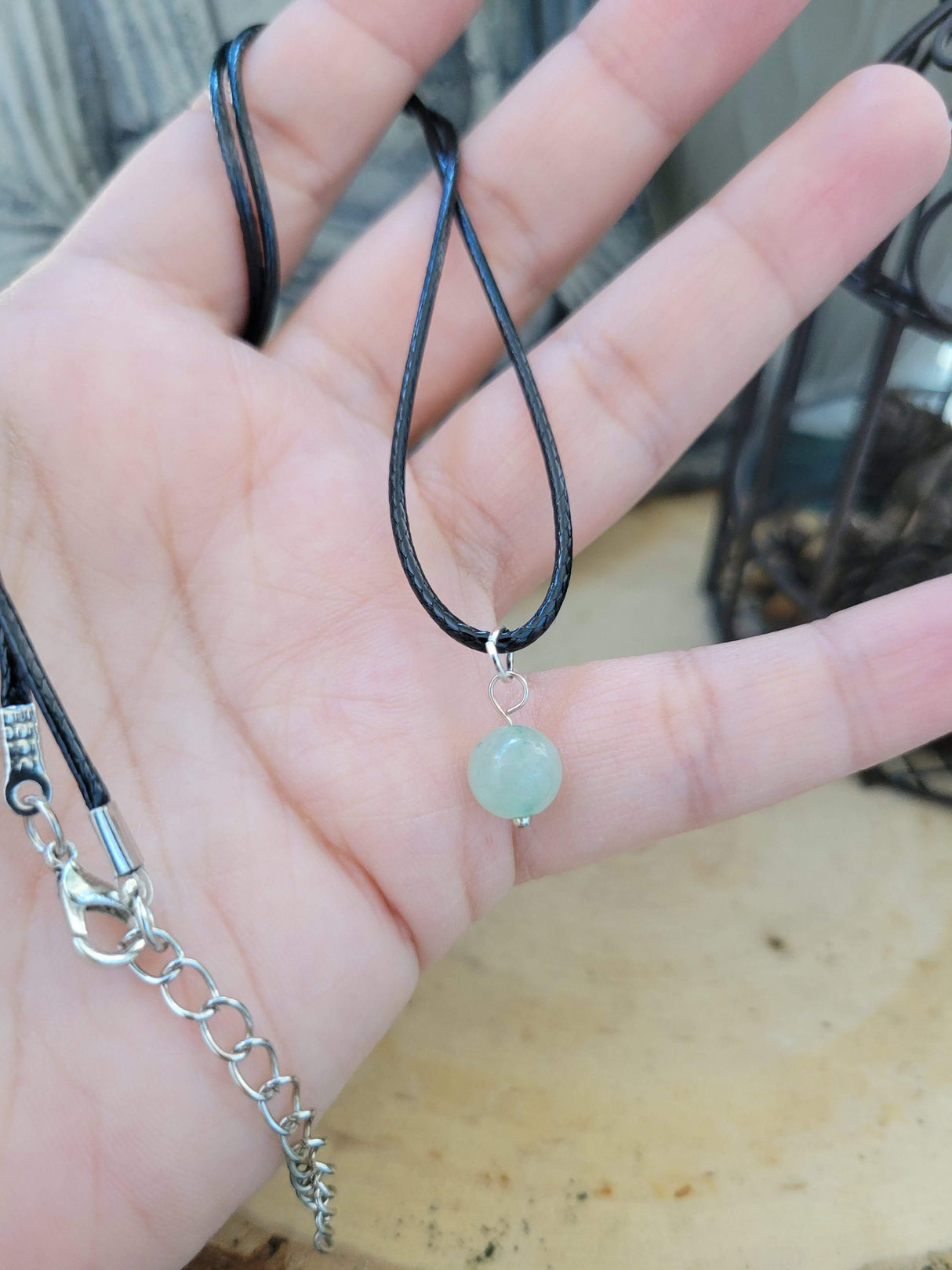 Handmade Crystal Bead Pendant Necklace