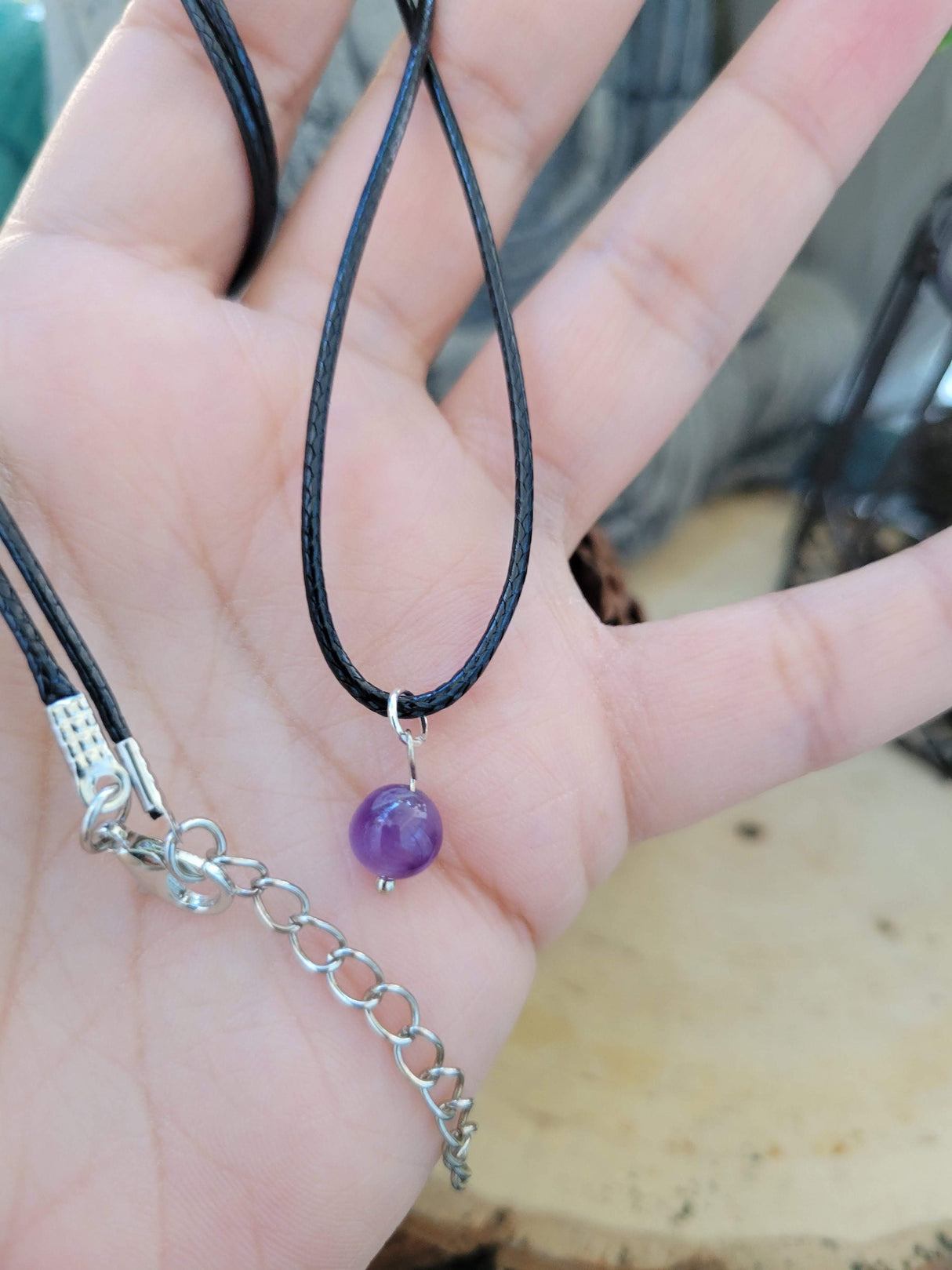 Handmade Crystal Bead Pendant Necklace
