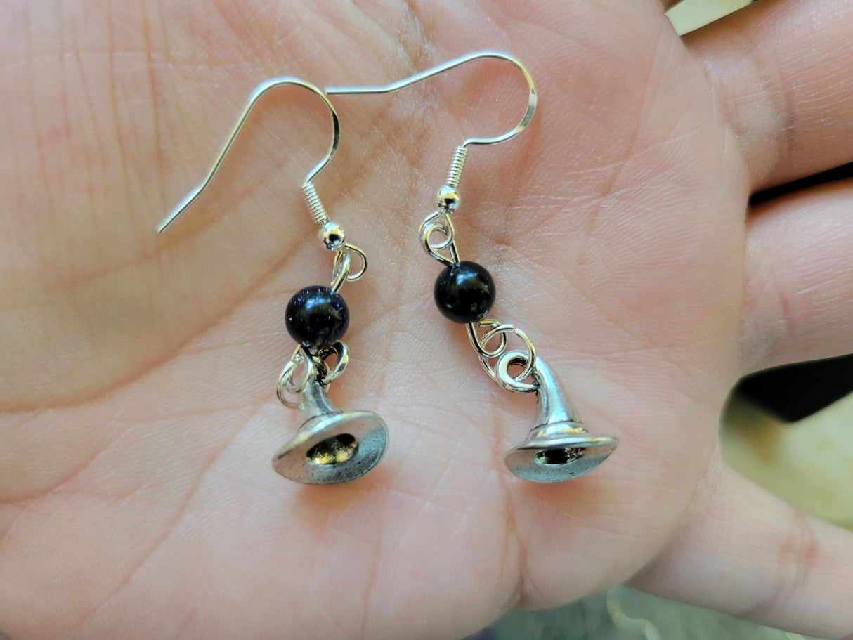 Halloween Dangle Earrings: Witch Charms, Gemstones, Hypoallergenic