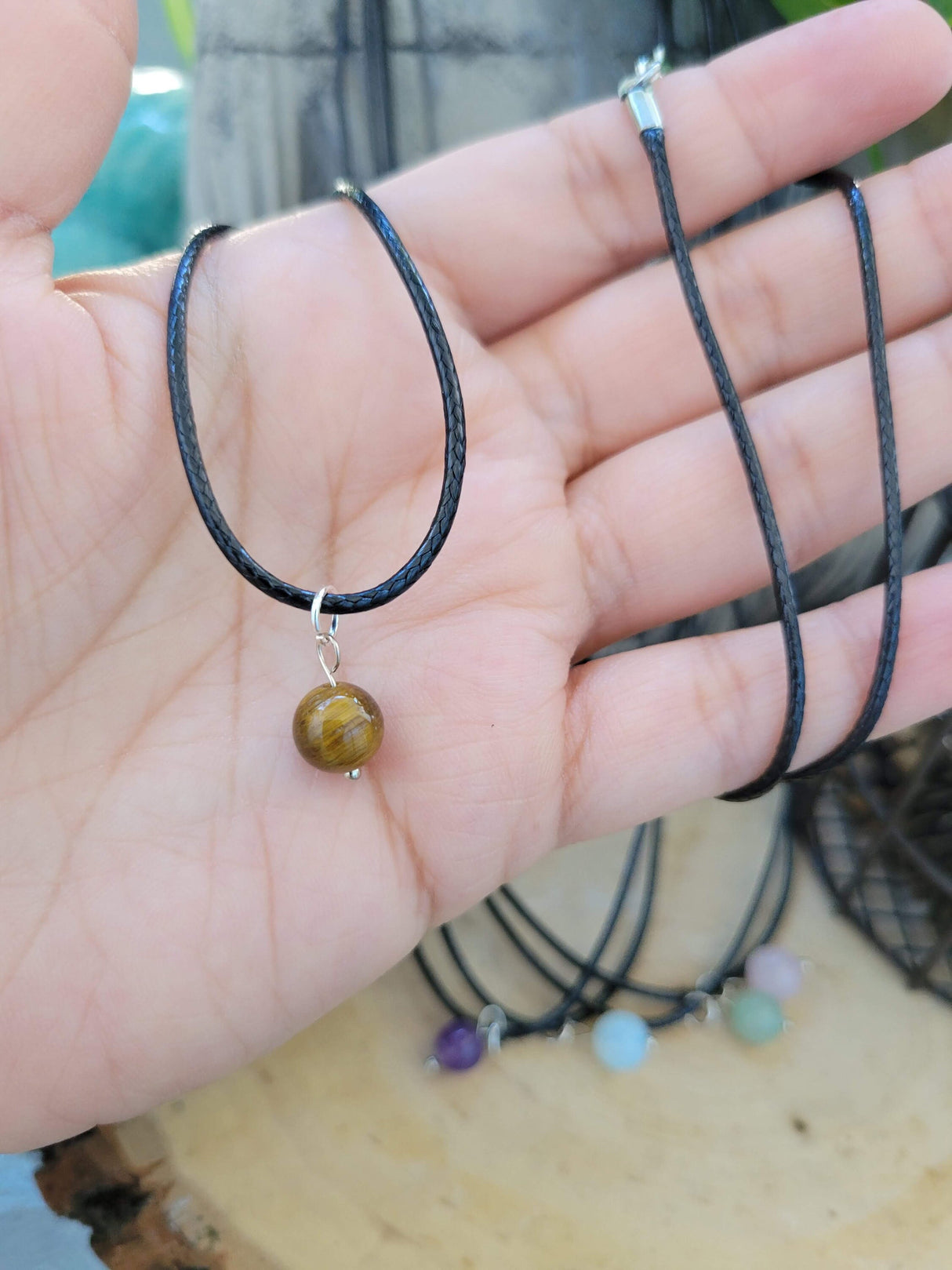 Handmade Crystal Bead Pendant Necklace