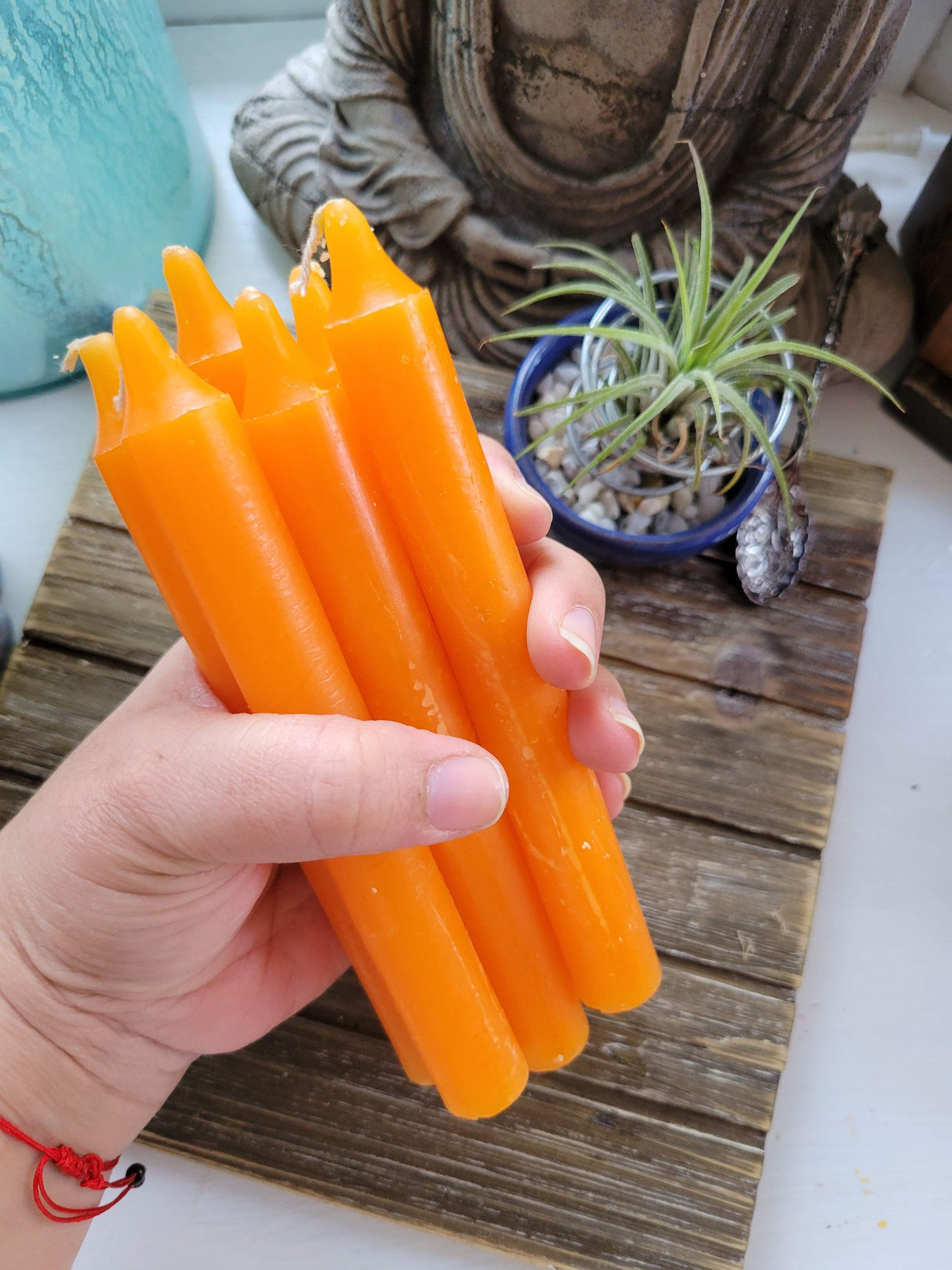Orange Taper Candles - 6-Inch Handcrafted Set Handmade
