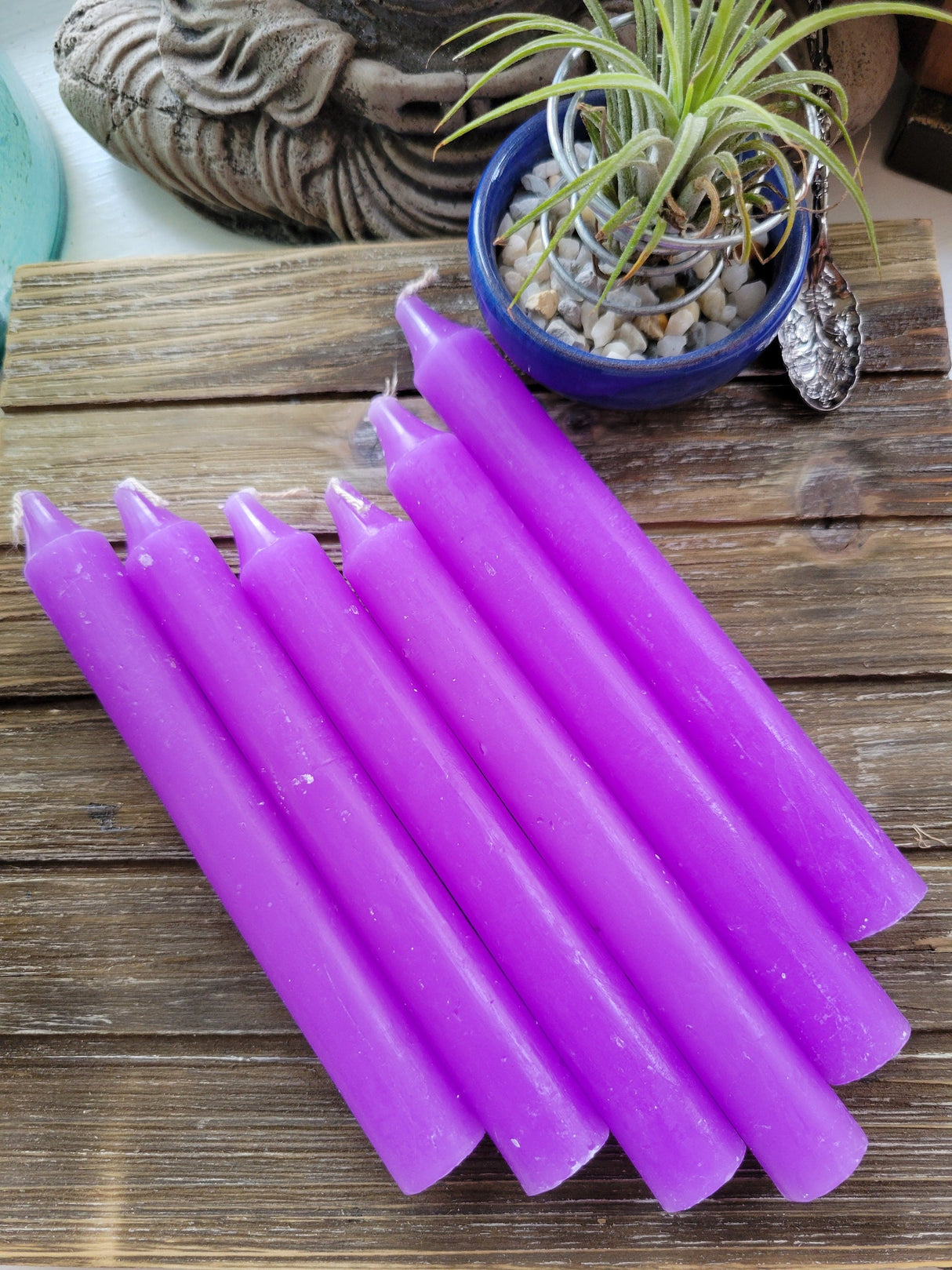 Taper Purple Candles: 6-Inch Vibrant Handmade Candle Set