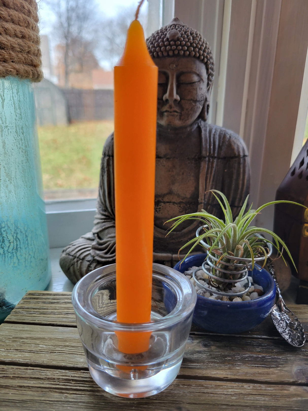 Orange Taper Candles - 6-Inch Handcrafted Set Handmade