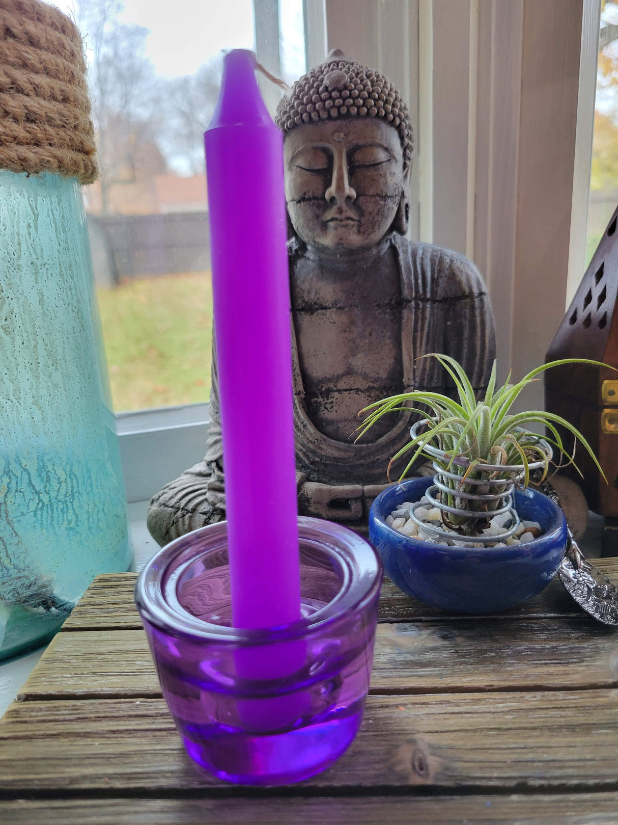 Taper Purple Candles: 6-Inch Vibrant Handmade Candle Set
