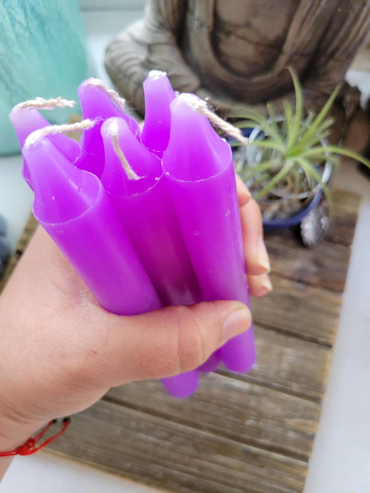 Taper Purple Candles: 6-Inch Vibrant Handmade Candle Set