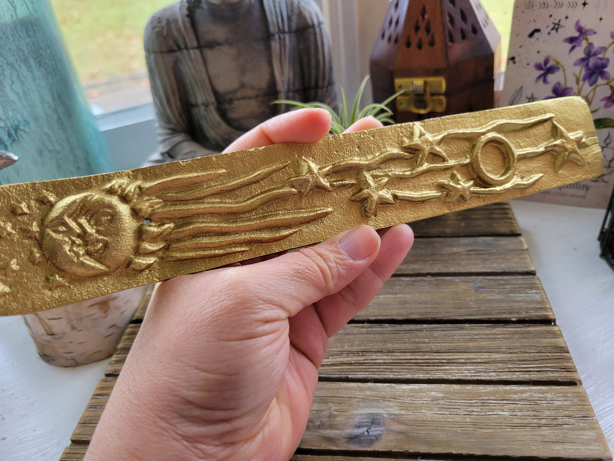 Metal Golden Sun/Moon Rays of Starts Stick/Cone Burner