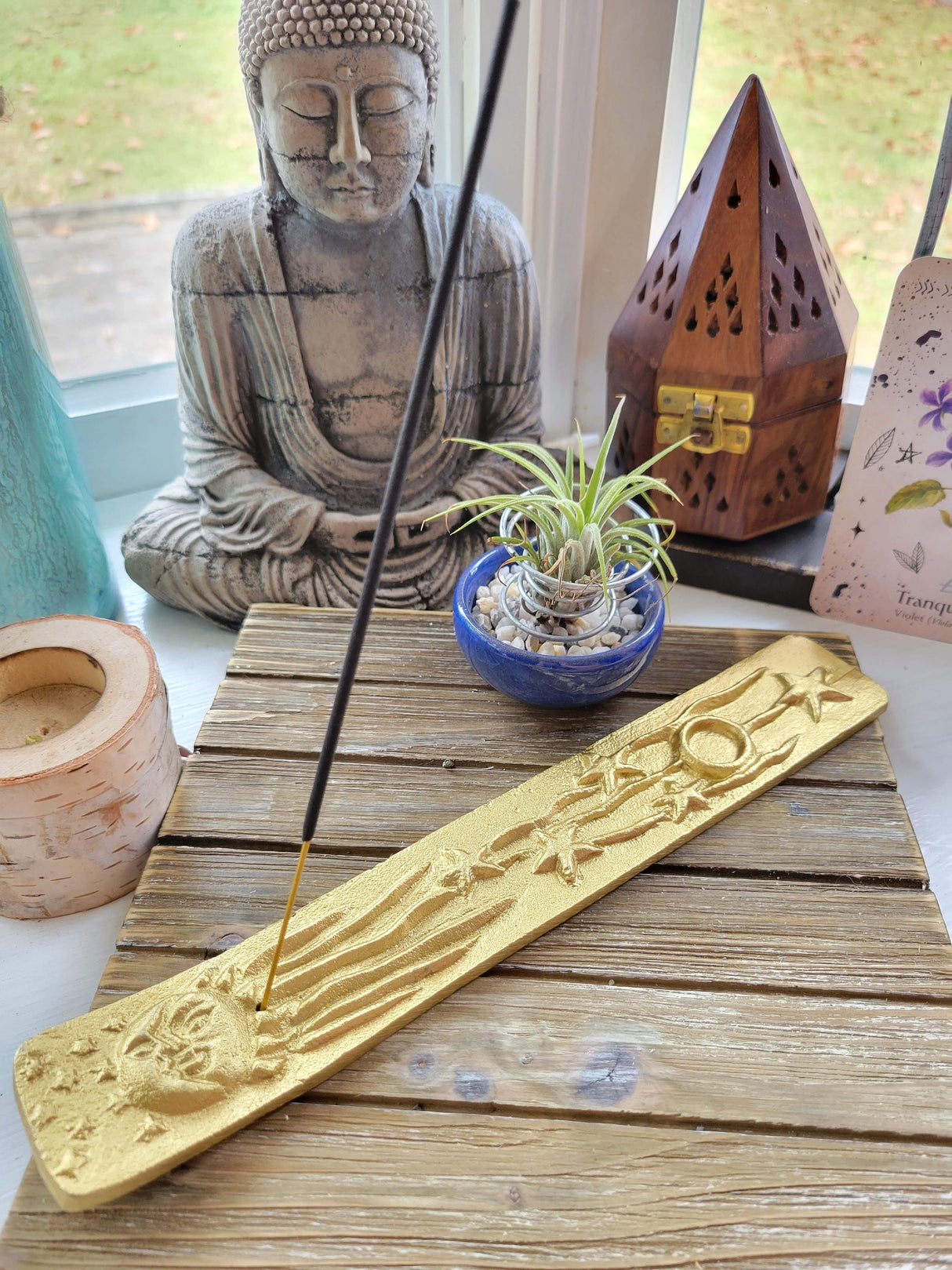Metal Golden Sun/Moon Rays of Starts Stick/Cone Burner