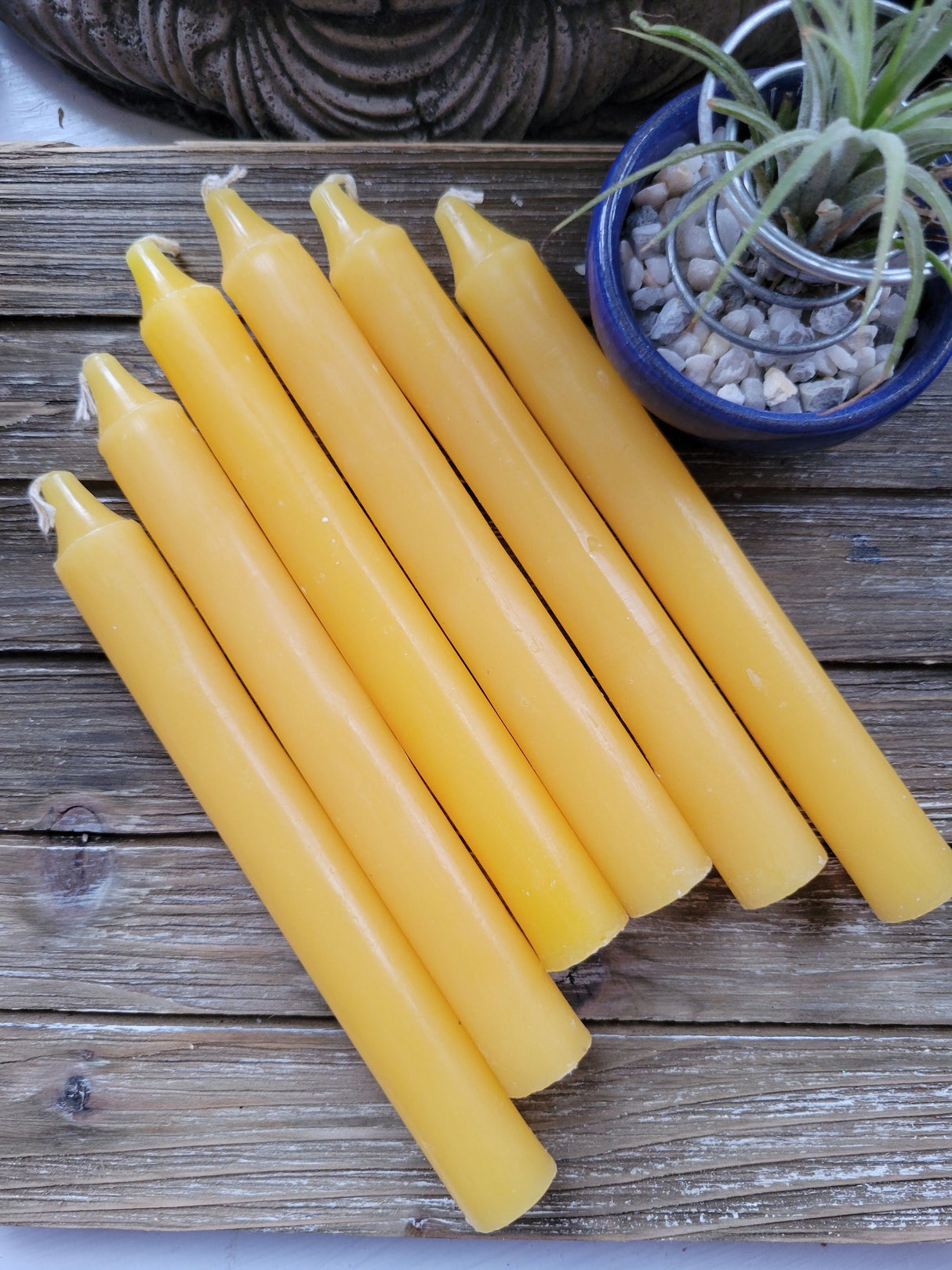 Taper Yellow Candles: 6-Inch Vibrant Home Decor Handmade Candle Set