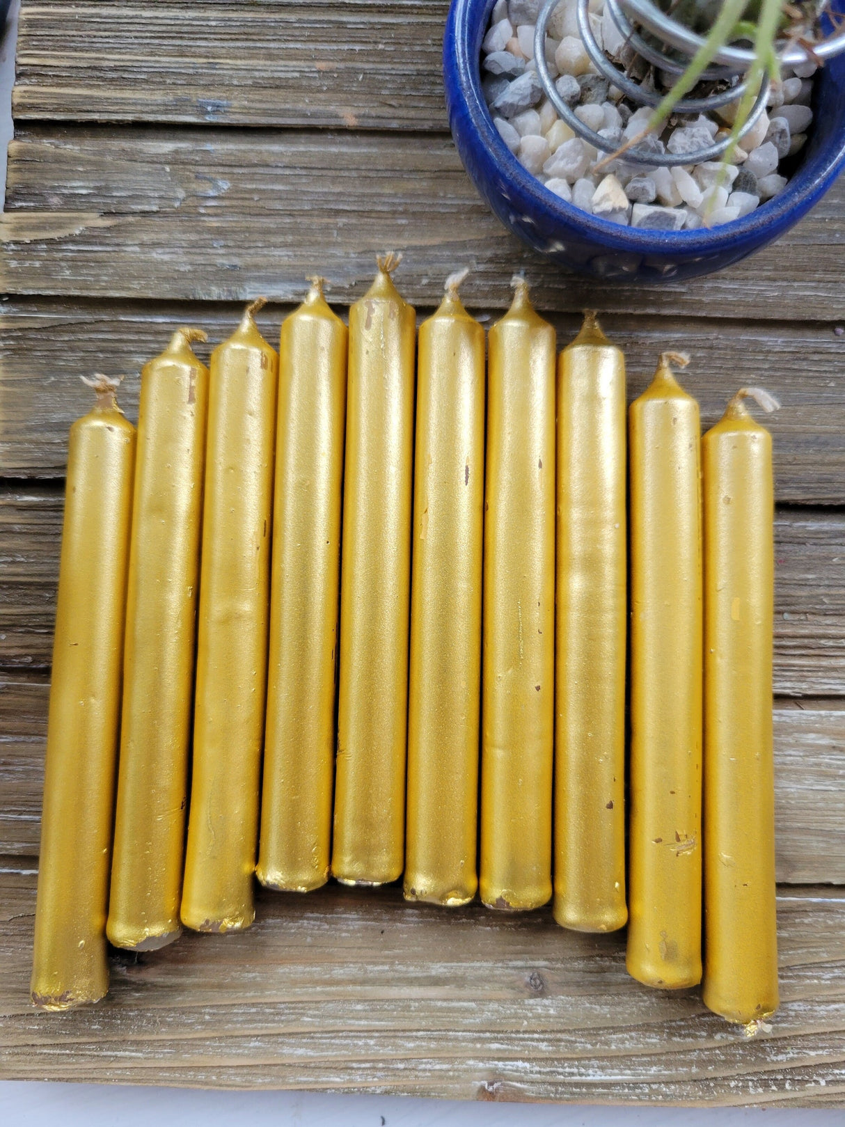 Gold, Silver, and Copper Pack of 10, Chime Candle Spell candles, Sun and moon Candles