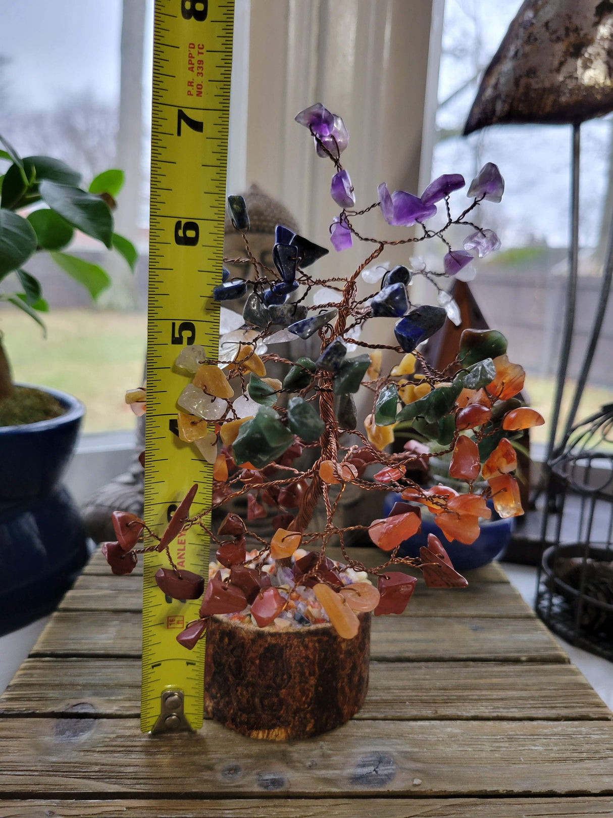 Chakra Stones Tree of Life: Handmade Gemstone Sculpture