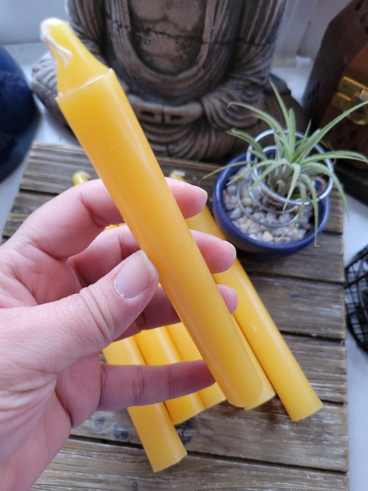 Taper Yellow Candles: 6-Inch Vibrant Home Decor Handmade Candle Set