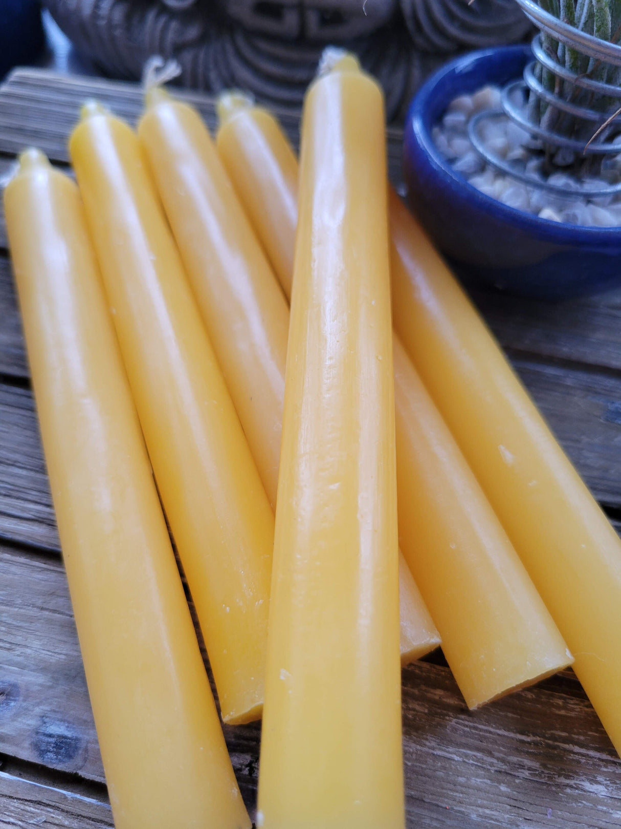 Taper Yellow Candles: 6-Inch Vibrant Home Decor Handmade Candle Set