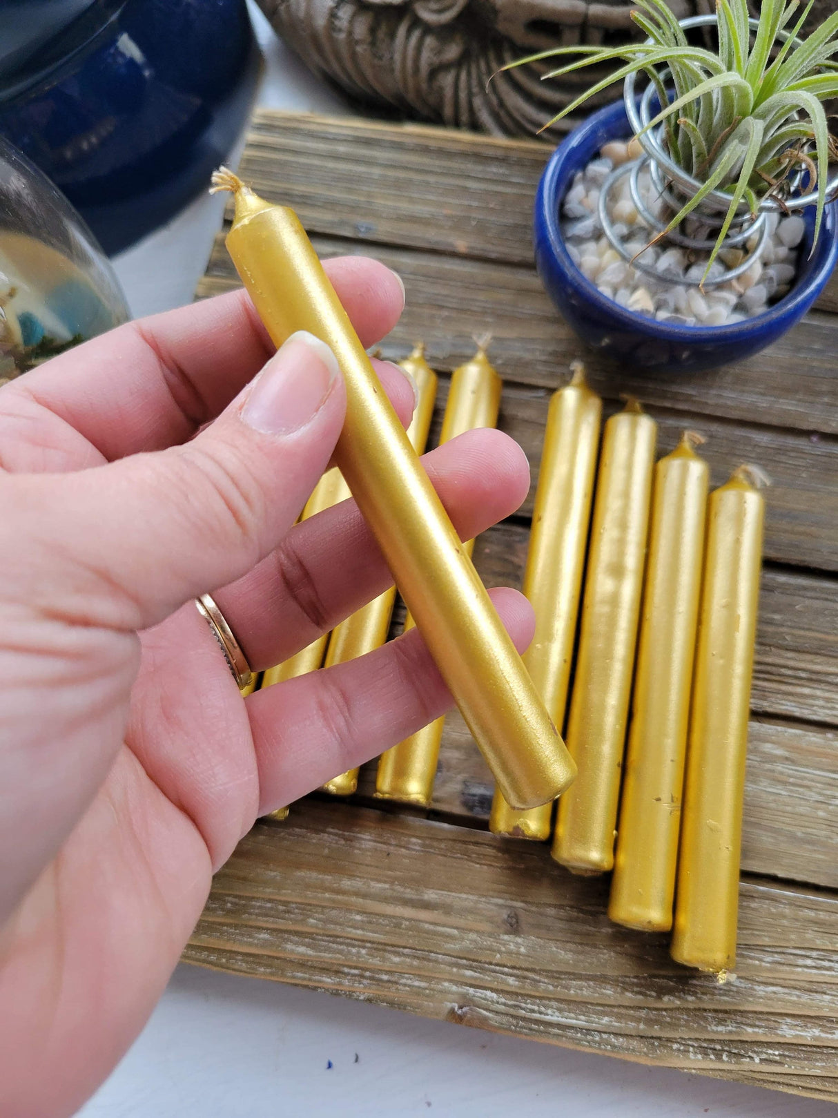 Gold, Silver & Copper Chime Candles: Spell Ritual Candles, Pack of 10