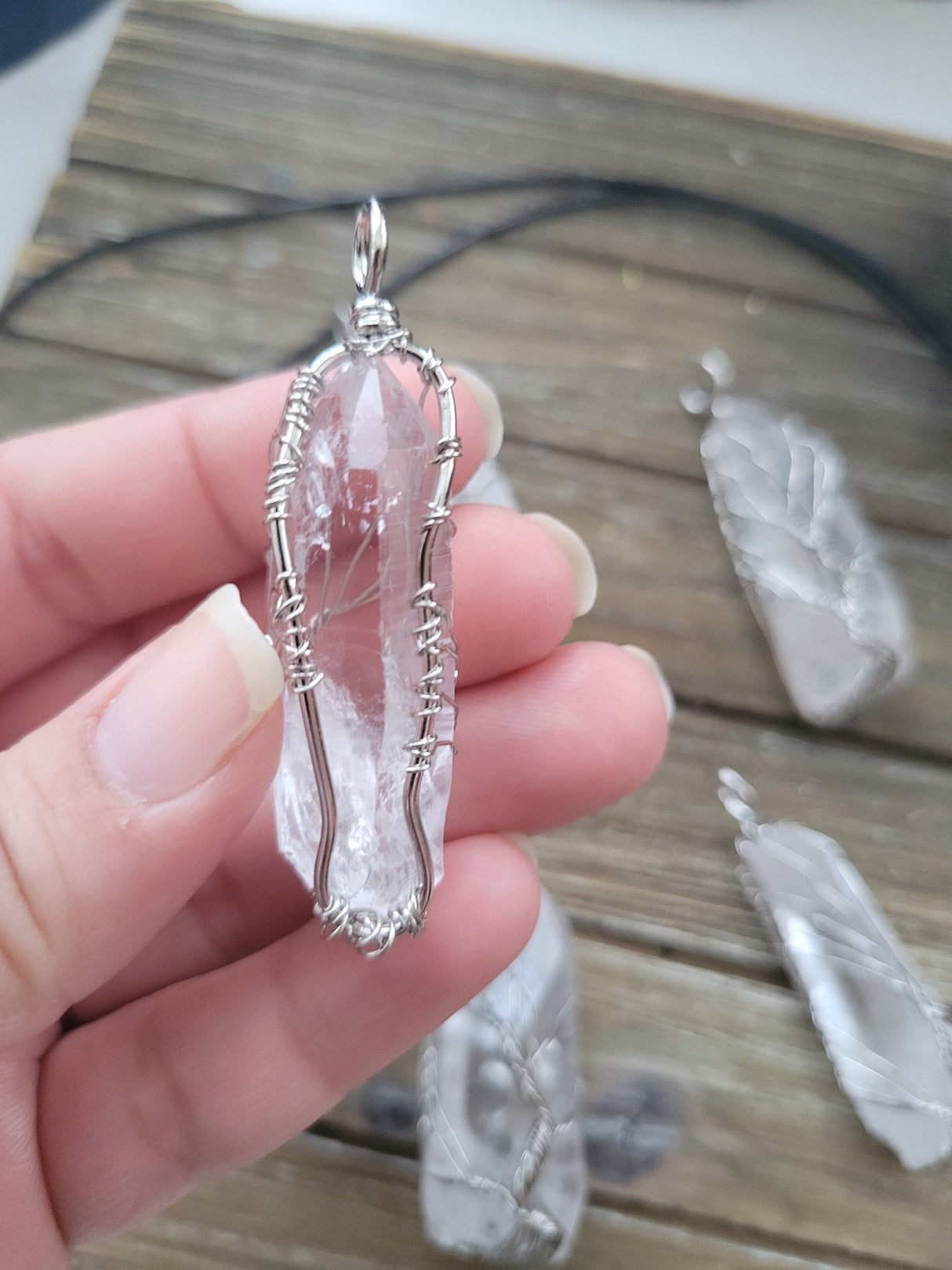 Clear Quartz Tree of Life Pendant: Brass Wire Wrapped Crystal Jewelry