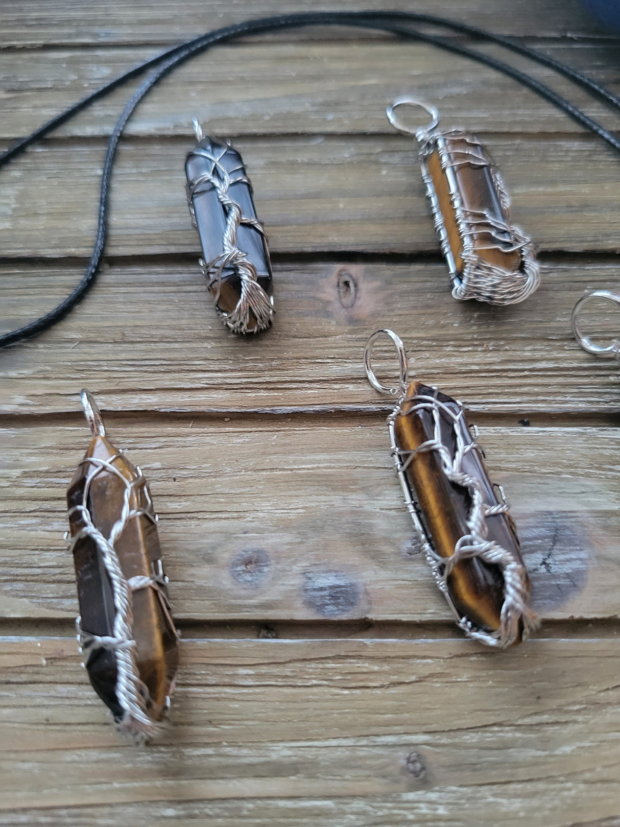 Tiger Eye Wire Wrapped Pendant: Tree of Life Crystal Jewelry
