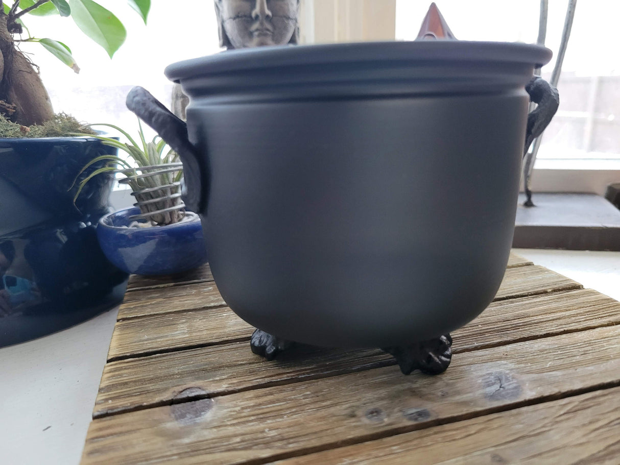 Black Metal Cauldron Burner: Altar Decoration, Incense Smudging