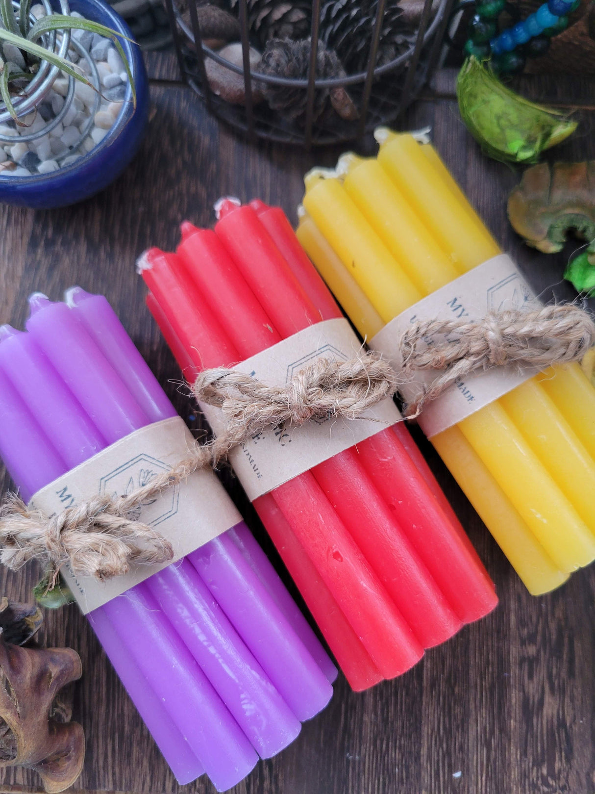 5" Chime Candles for Spells: Unscented Colored Ritual Candles, Pack of 10